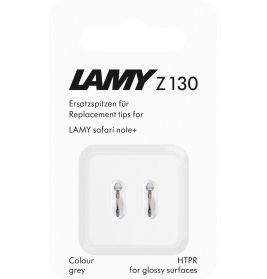 Lamy Z130 Ersatzspitzen für Lamy safari note+, 2 graue Spitzen in Verpackung, geeignet für glänzende Oberflächen.