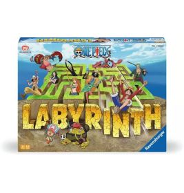 One Piece Labyrinth Brettspielbox mit Anime-Charakteren und einem Labyrinth im Hintergrund.
