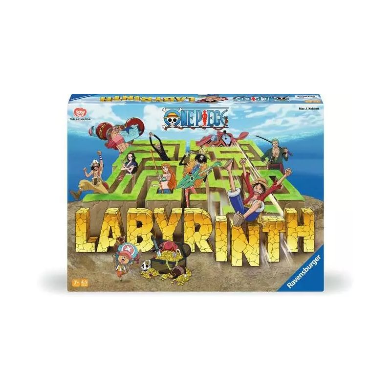 One Piece Labyrinth Brettspielbox mit Anime-Charakteren und einem Labyrinth im Hintergrund. One Piece Labyrinth Brettspielbox mit Anime-Charakteren und einem Labyrinth im Hintergrund.
