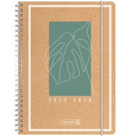 Schülerkalender  A5 5 HC 2S/1W Leaf