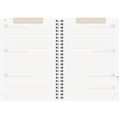 Schülerkalender  A5 5 HC 2S/1W Leaf