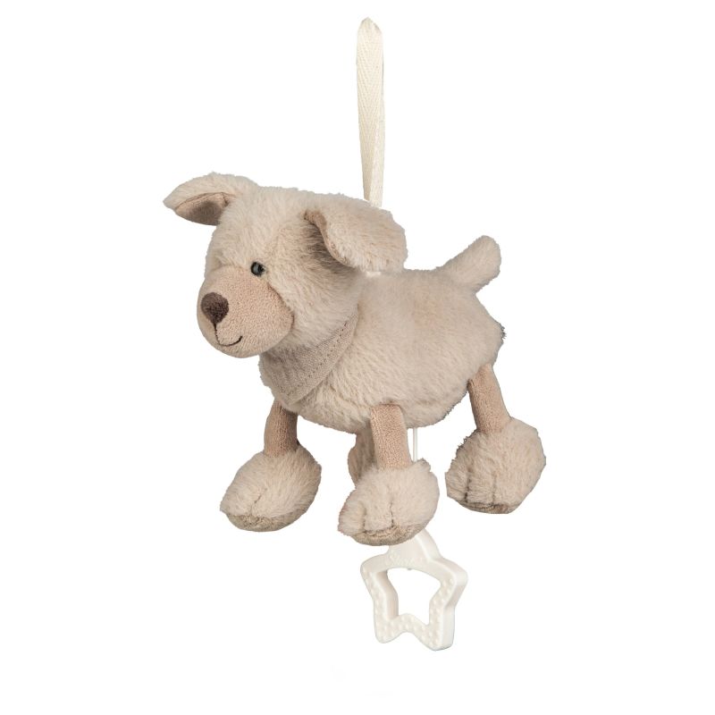 Spieluhr S Hund Lucky, graubeige