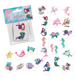 TapirElla Mini-Tattoo-Set, Meerjungfrau Coralie 24tlg.