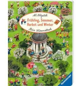 Buchcover: Menschen im Park, Titel Frühling, Sommer, Herbst und Winter.