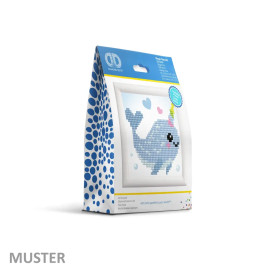 DIAMOND DOTZ® Original Diamond Painting   Whale Song   9,5 x 9,5 cm mit Bilderrahmen, Bastelset mit