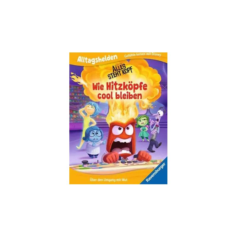 Cover eines deutschen Kinderbuchs mit gezeichneten Emotionen, darunter eine wütende Figur mit explodierendem Kopf.