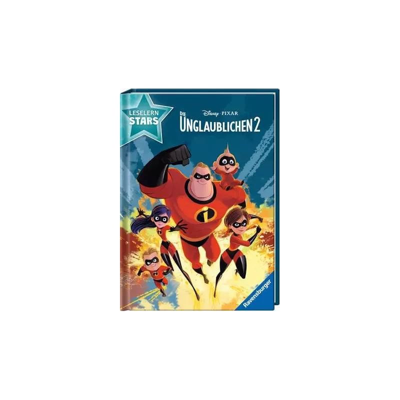 Buchcover von Die Unglaublichen 2 mit der Familie in roten Anzügen, die gemeinsam nach vorne rennt.