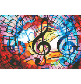 DIAMOND DOTZ Bunte Noten 40x27 cm