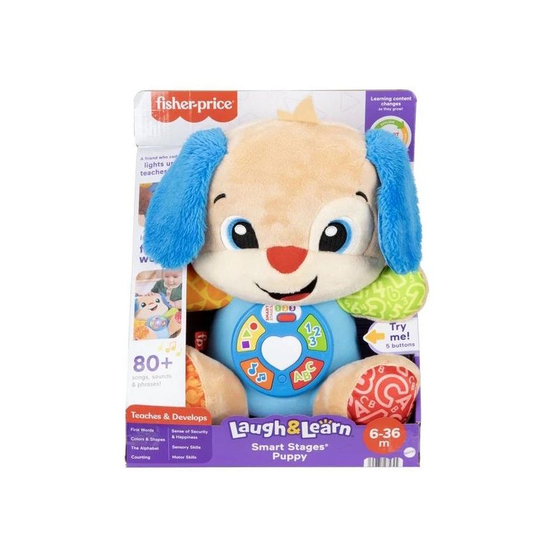 Fisher-Price Laugh & Learn Smart Stages Puppy Plüschtier, verpackt, für Kinder von 6-36 Monaten.