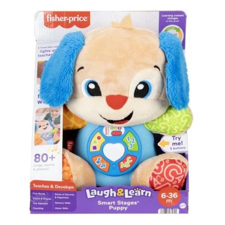 Fisher-Price Laugh & Learn Smart Stages Puppy Plüschtier, verpackt, für Kinder von 6-36 Monaten.