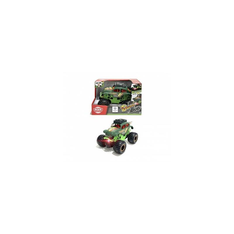 Grüner Spielzeug-Monstertruck Dragon mit sichtbarer Verpackung im Hintergrund. Grüner Spielzeug-Monstertruck Dragon mit sichtbarer Verpackung im Hintergrund.