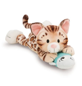 Kuscheltier Katze Bengal & Fisch 30cm liegend Green