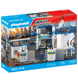 Playmobil City Action Polizeistation-Set mit 253 Teilen für Kinder von 4-10 Jahren, inkl. Figuren und Gebäude. Figuren und Gebäu