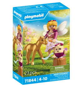 Goldenes Einhornfohlen mit Fee