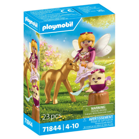 Goldenes Einhornfohlen mit Fee