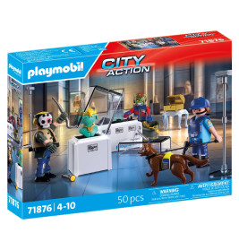 Playmobil City Action Set: Polizist, Hund, Räuber, Bankszene und Zubehör für Kinder von 4-10 Jahren.