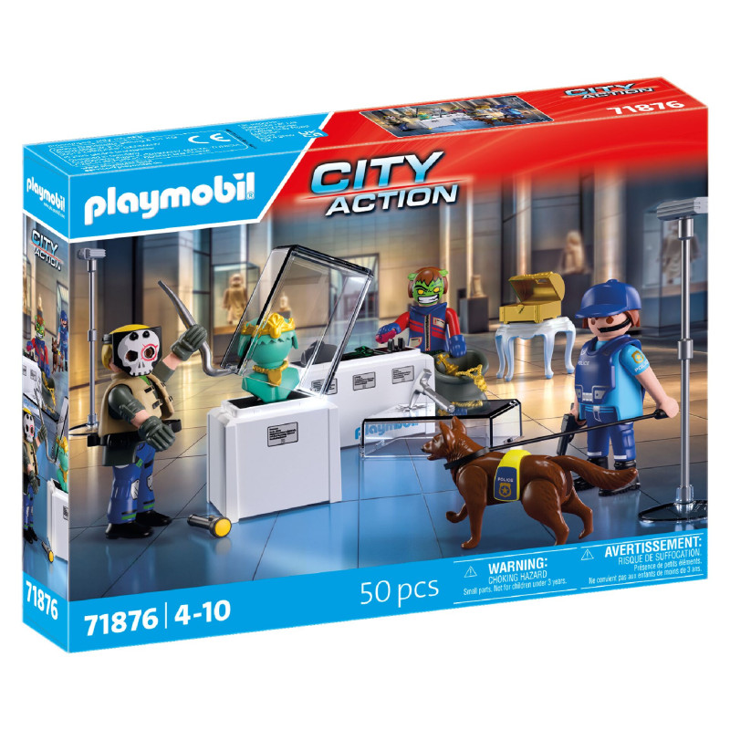 Playmobil City Action Set: Polizist, Hund, Räuber, Bankszene und Zubehör für Kinder von 4-10 Jahren.