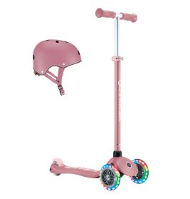 Globber primo Plus Lights rosa-pastellrosa mit Helm
