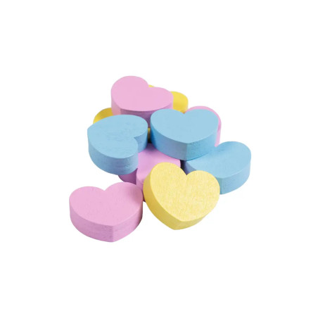 Leckerlis aus Holz -Hearts-gelb rosa aqu