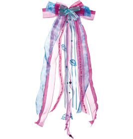 Schultütenschleife pink/hellblau ca. 23 x 50 cm