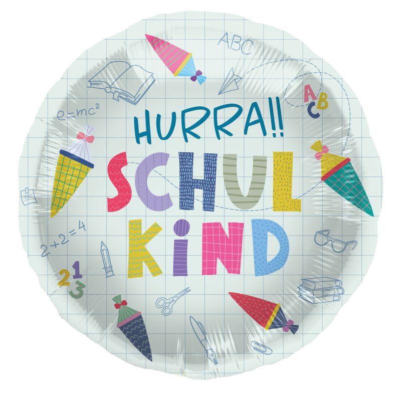 Folienballon Schulanfang 43 cm inkl. Ballongas