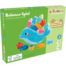SpielMaus Holz Balance Spiel Delfin, 14 Teile