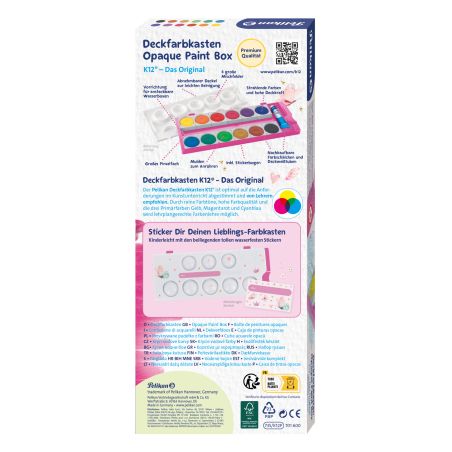 Farbkasten 12er K12 pink/Glitz er