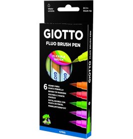 Giotto Fluo Brush Pen, 6er