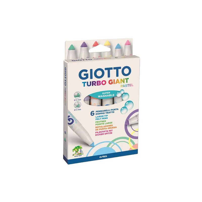 GIOTTO Turbo Giant Pastell Kartonetui mit 6 Farben