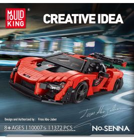 Rotes Sportwagen-Bauset Creative Idea von Mould King, 1372 Teile, für Kinder ab 8 Jahren ausgestellt.