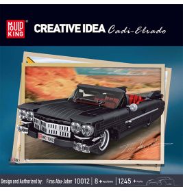 Schwarzes LEGO-Cabrio auf der Wüstenstraße, darüber der Schriftzug Creative Idea Cadi-Elrado.