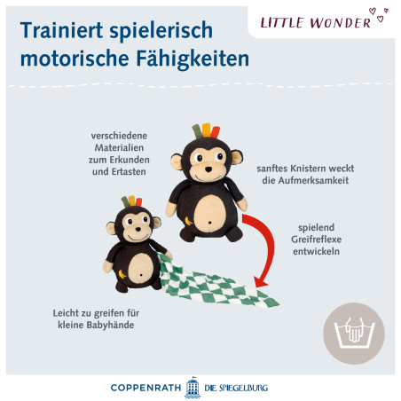Kuscheltier mit Schnuffeltuch Affe - Little Wonder