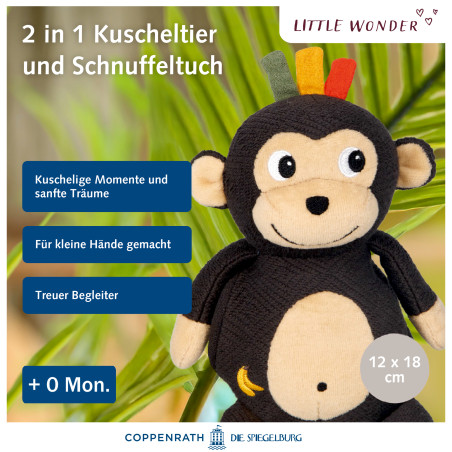 Kuscheltier mit Schnuffeltuch Affe - Little Wonder