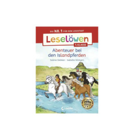 Kinder reiten Islandpferde in den Bergen Cover von Leselöwen 1. Klasse: Abenteuer bei den Islandpferden.