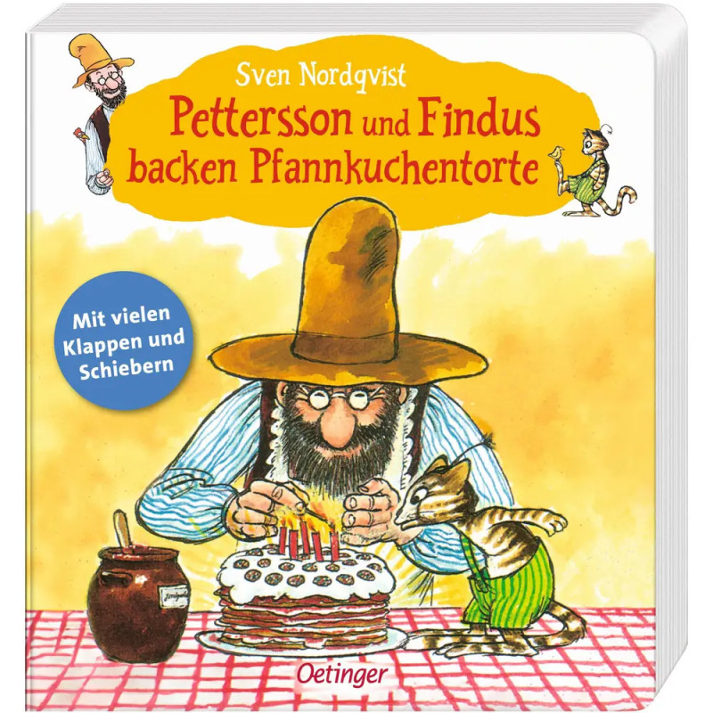 Pettersson und Findus backen Pfannkuchen