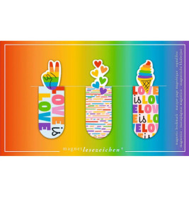 Magnetlesezeichen Rainbow Love