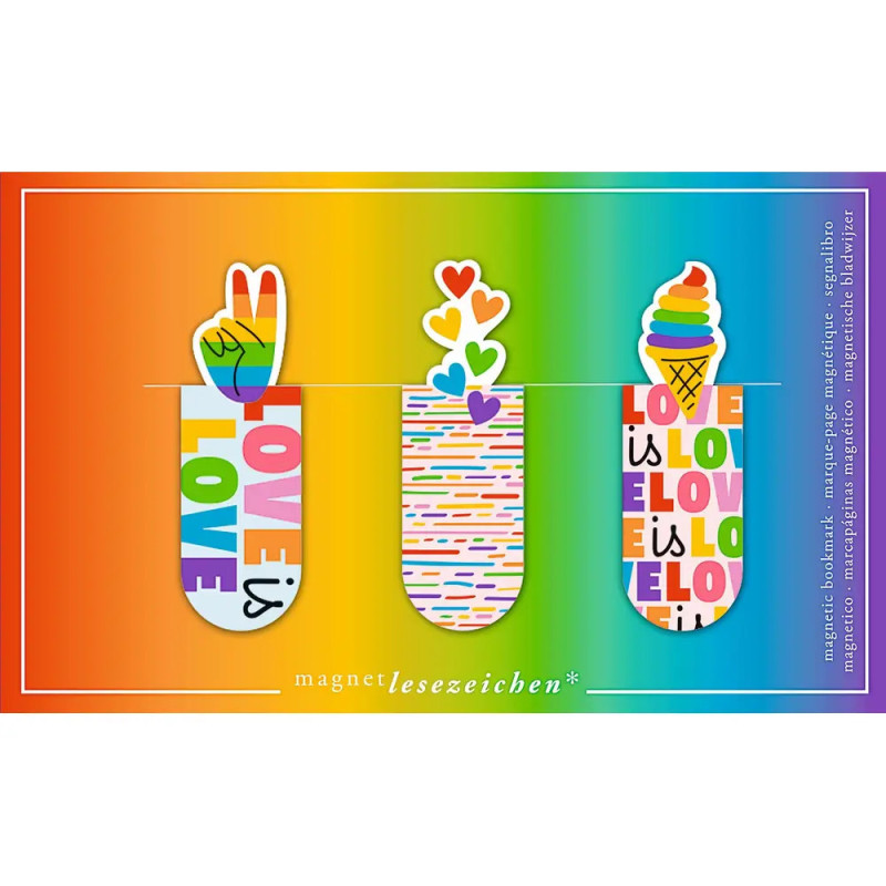 Magnetlesezeichen Rainbow Love