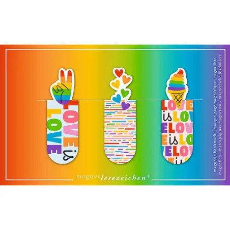 Magnetlesezeichen Rainbow Love