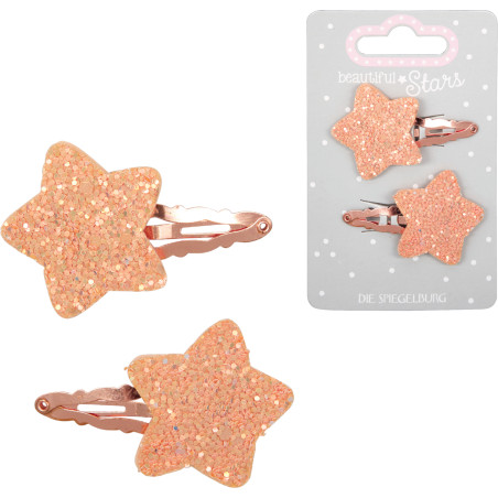 Haarclips Stern Kupfer - beautiful Stars sortiert