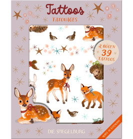 Tattoos - Wintertiere im Weihnachtswald,