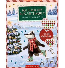 Malblock mit Glitzersteinchen: Frohe Wei