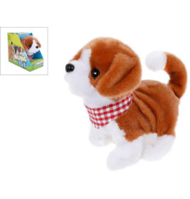 Laufhund weiß/braun verschiedene Funktionen 17 cm