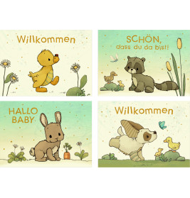 Mini-Grußkarten: Willkommen