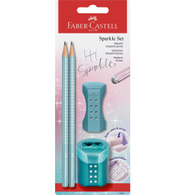 Schreibset Sparkle ocean 2Bleistifte, Spitzer, Radierer