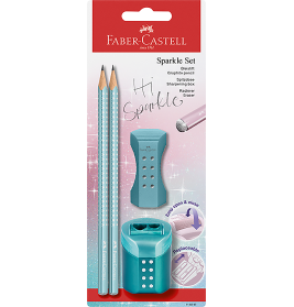 Schreibset Sparkle ocean 2Bleistifte, Spitzer, Radierer