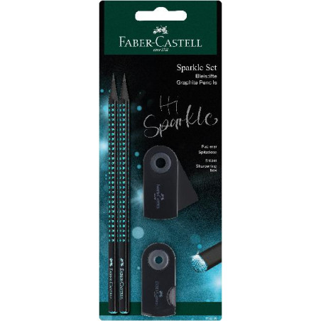 Schreibset Sparkle Midnight oc ean 2Bleistifte,Spitzer,Radier