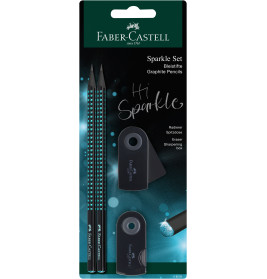 Schreibset Sparkle Midnight oc ean 2Bleistifte,Spitzer,Radier