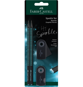 Schreibset Sparkle Midnight oc ean 2Bleistifte,Spitzer,Radier