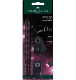Schreibset Sparkle Midnight ro se 2Bleistifte,Spitzer,Radiere