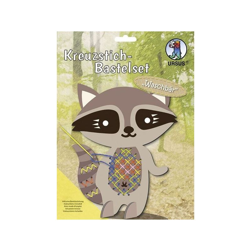 Kreuzstich-Bastelset ''Waschbär''